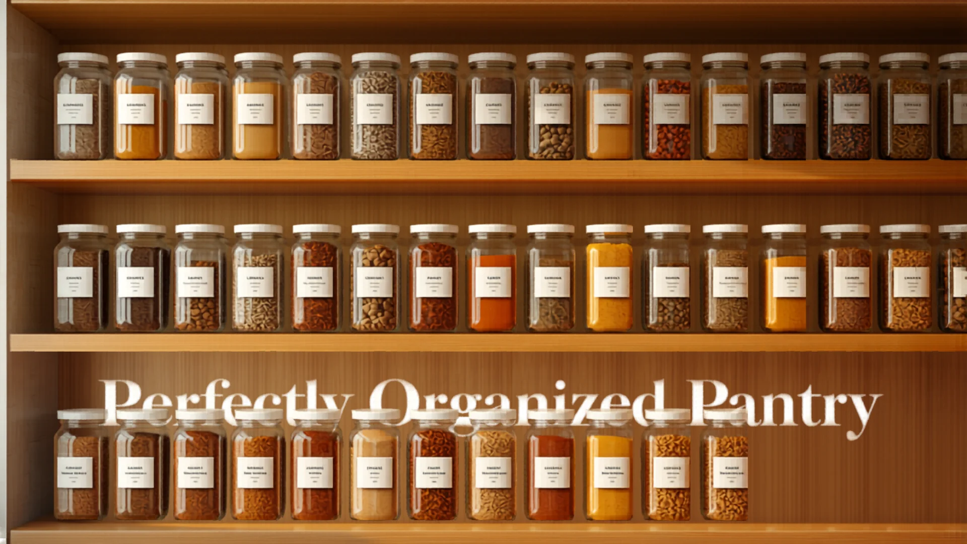 Perfectly organized pantry with clear labeled containers