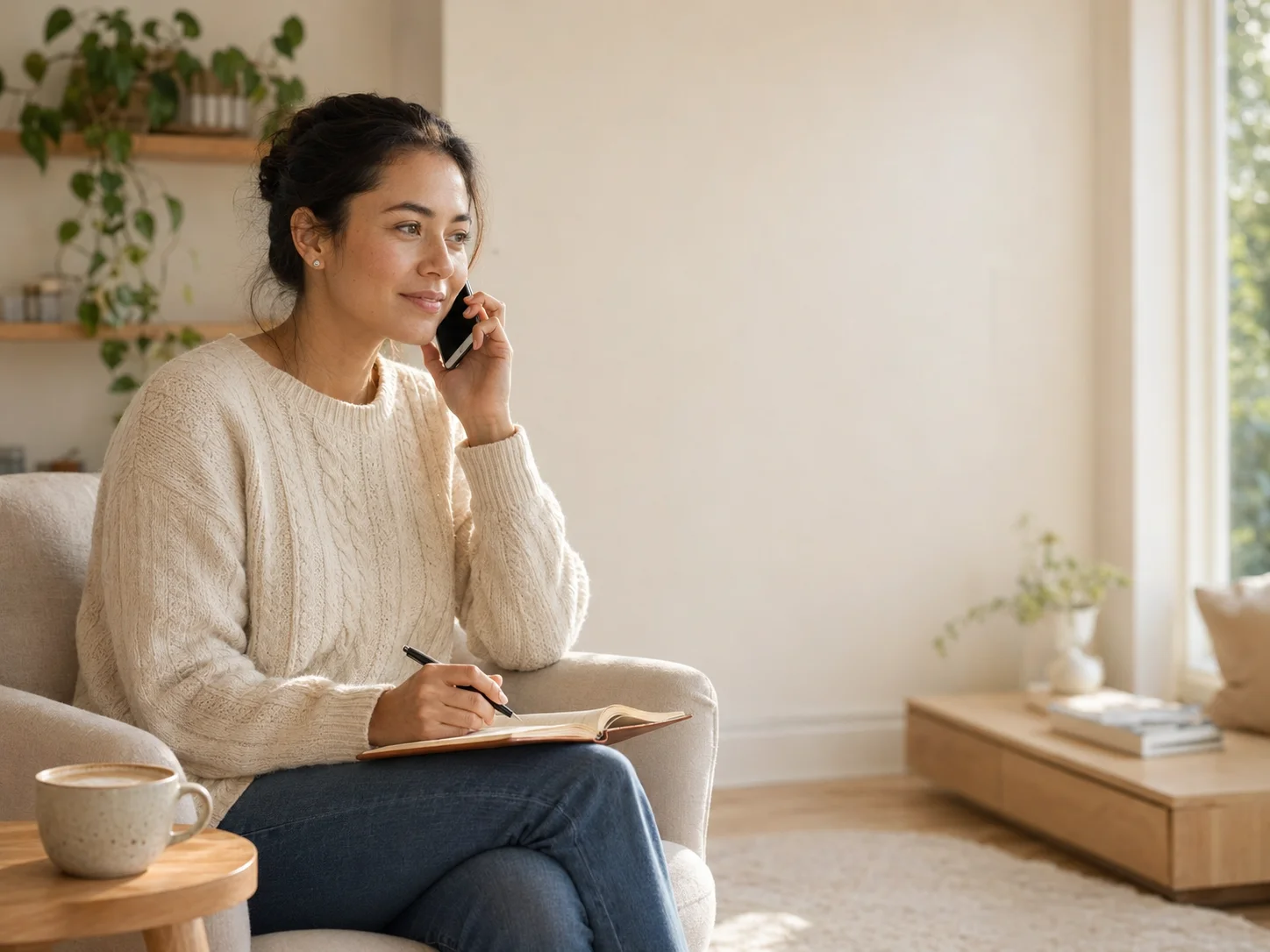 Australian first home buyer on the phone with a mortgage broker