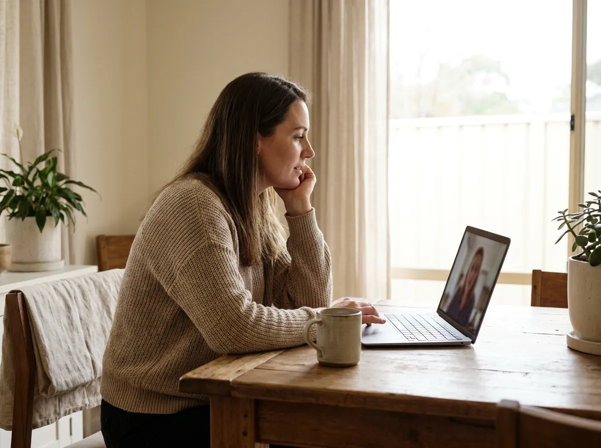 First home buyer on a video call with her conveyancer