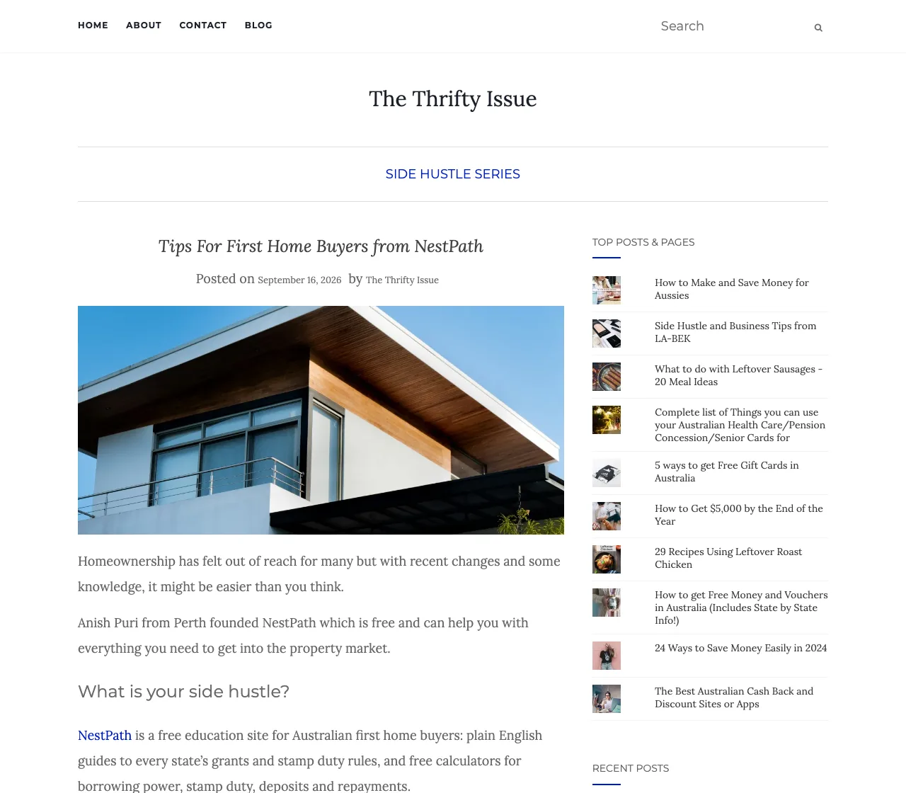 The published interview on thethriftyissue.com.au: Tips For First Home Buyers from NestPath