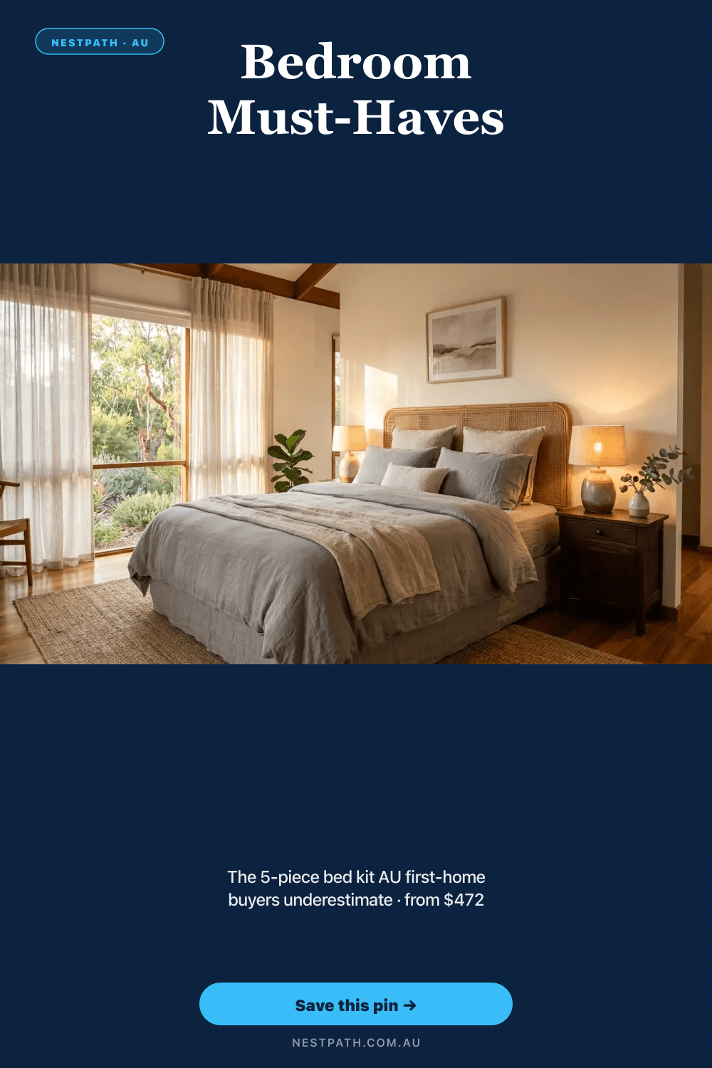 Pinterest pin — Bedroom Must-Haves