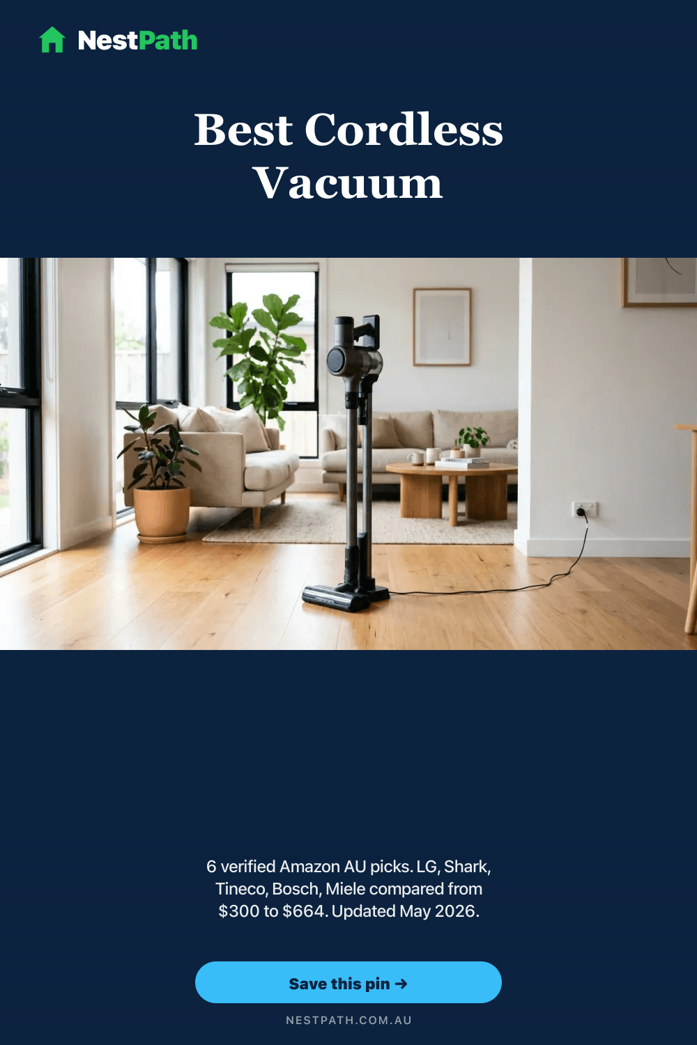 Pinterest pin, Best Cordless Vacuum Australia