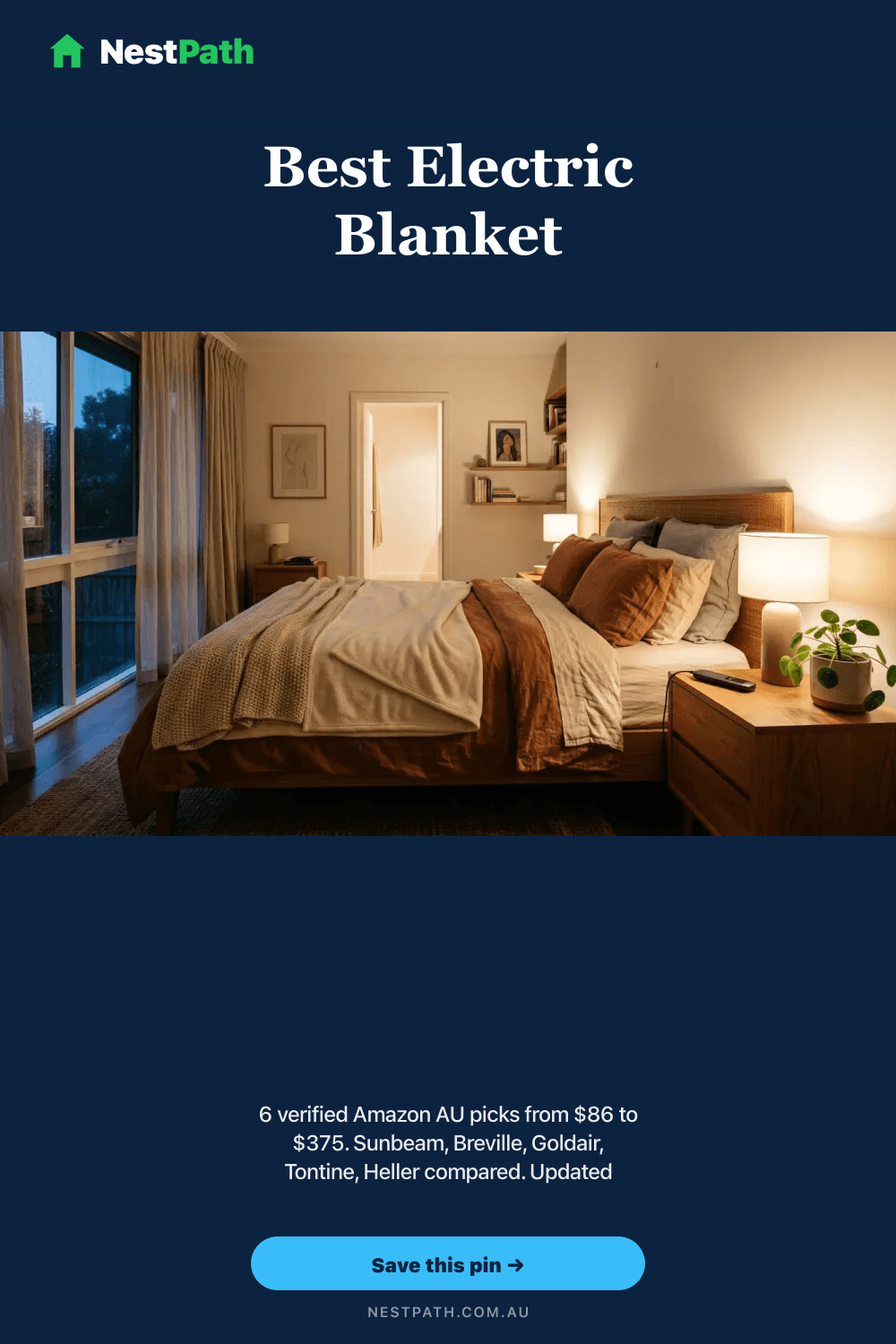Pinterest pin, Best Electric Blanket Australia