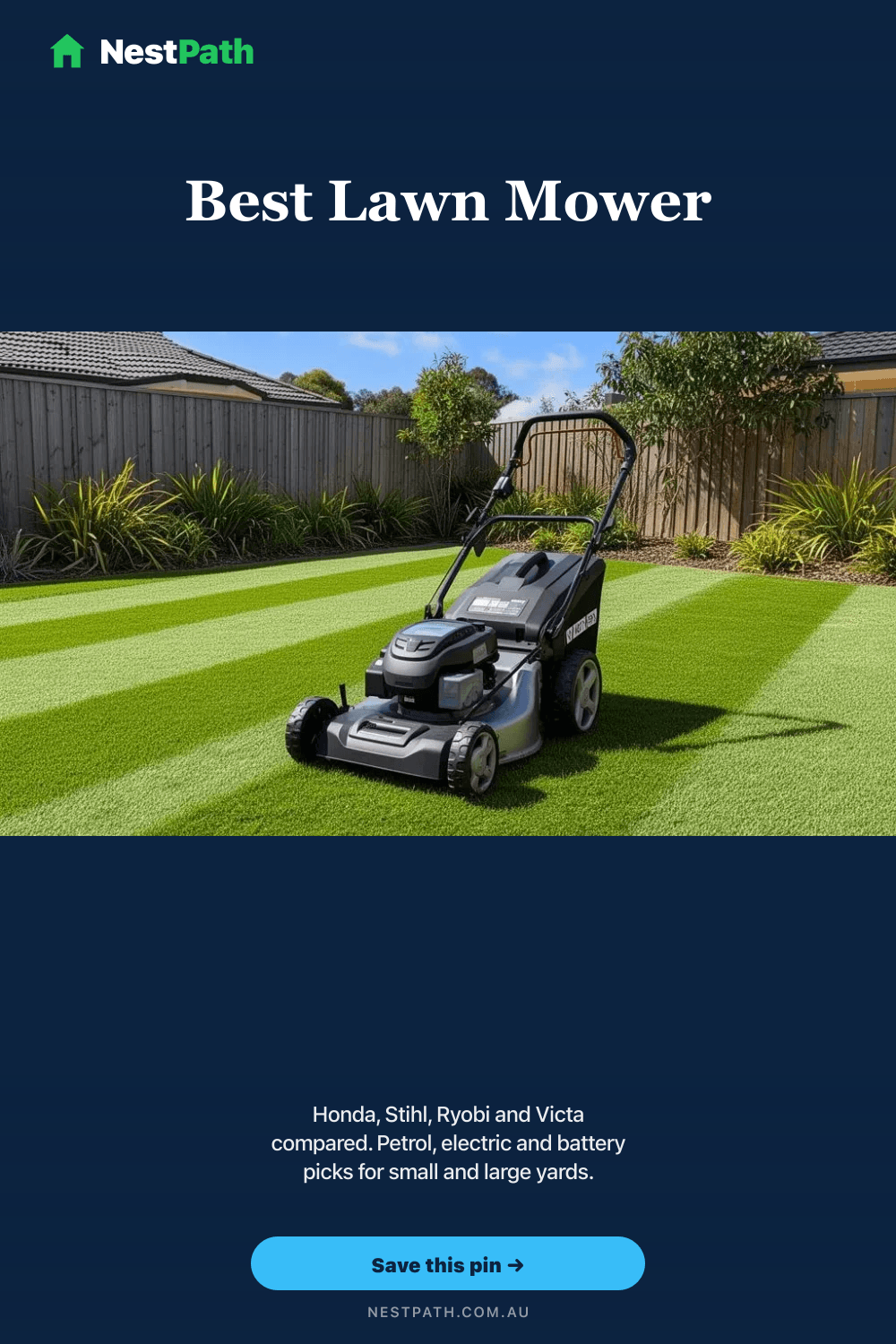 Pinterest pin, Best Lawn Mower Australia