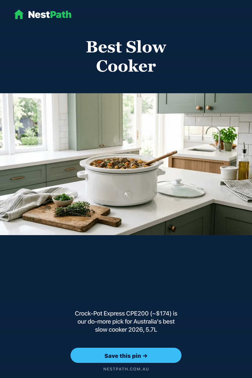 Pinterest pin, Best Slow Cooker Australia