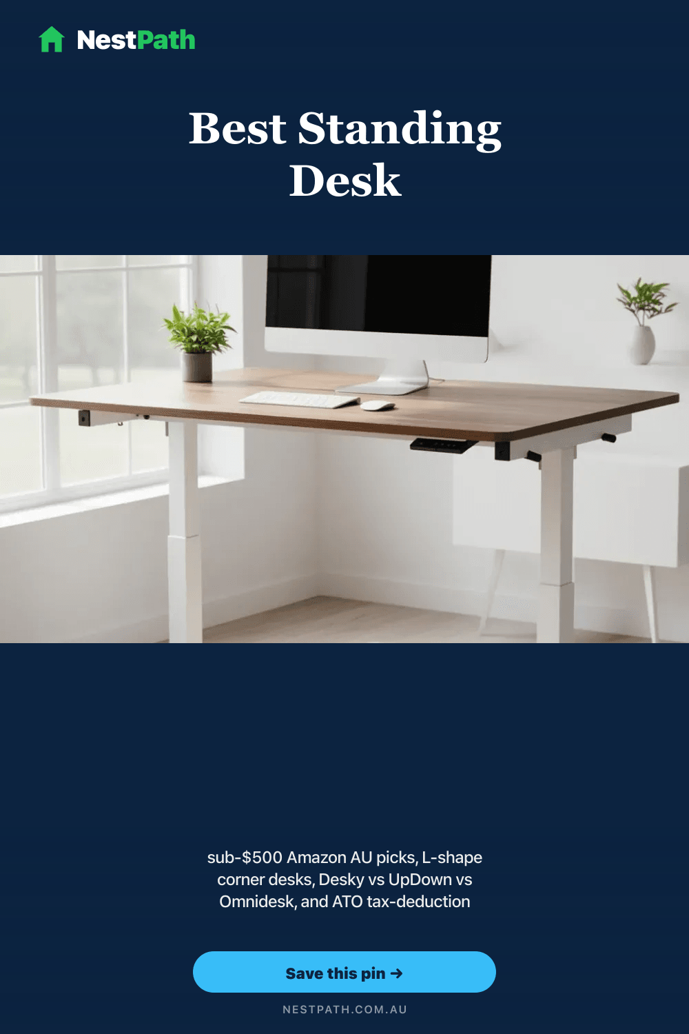 Pinterest pin, Best Standing Desk Australia